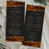 Budget Agate Burnt Orange Dark Wedding Program Werbekarte