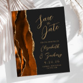 Budget Agate Burnt Orange Gold Dark Save the Date