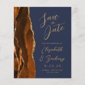Budget Agate Burnt Orange Gold Navy Save the Date (Vorderseite)