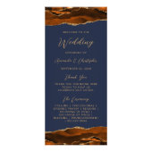 Budget Agate Burnt Orange Navy Hochzeitsprogramm Werbekarte (Vorne)