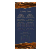 Budget Agate Burnt Orange Navy Hochzeitsprogramm Werbekarte (Hinten)
