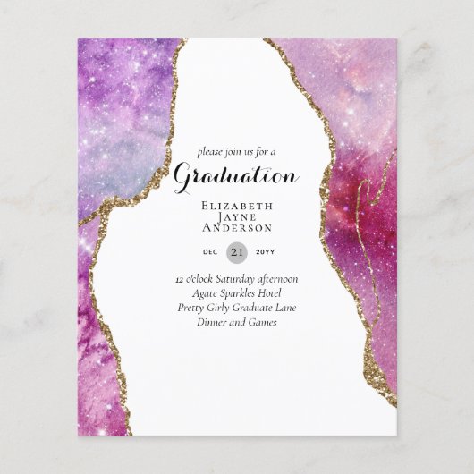 BUDGET AGATE GRADULATION Party lädt Glitzer Glam e (Vorderseite)