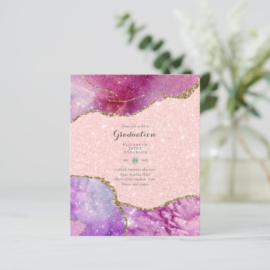 BUDGET AGATE GRADULATION Party lädt Glitzer Glam e (Stehend Vorderseite)