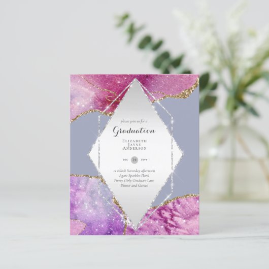 BUDGET AGATE GRADULATION Party lädt Glitzer Glam e (Stehend Vorderseite)