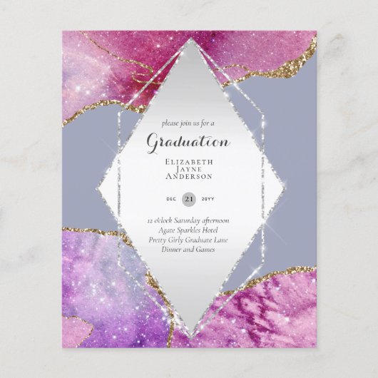 BUDGET AGATE GRADULATION Party lädt Glitzer Glam e (Vorderseite)