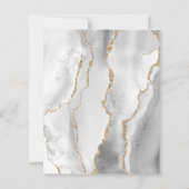 Budget Agate Gray Gold Dark Wedding Einladung (Rückseite)