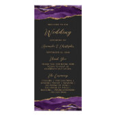 Budget Agate Lila Gold Dark Wedding Program Werbekarte (Vorne)