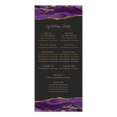 Budget Agate Lila Gold Dark Wedding Program Werbekarte (Hinten)