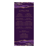 Budget Agate Lila Gold Plum Wedding Programm (Hinten)