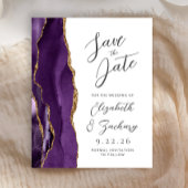Budget Agate Lila Gold-Script Save the Date