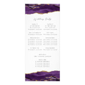 Budget Agate Lila Gold Wedding Program Werbekarte (Hinten)