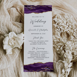 Budget Agate Lila Gold Wedding Program Werbekarte