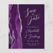 Budget Agate Lila Silver Plum Save the Date (Vorderseite)