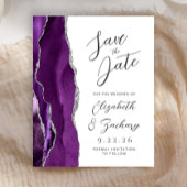 Budget Agate Lila Silver Script Save the Date