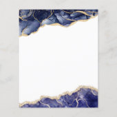 Budget Agate Navy Blue Gold Baby Dusche (Rückseite)