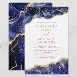 Budget Agate Navy Blue Gold Blue Wedding