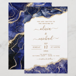 Budget Agate Navy Blue Gold Blue Wedding