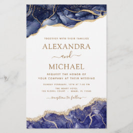 Budget Agate Navy Blue Gold Blue Wedding