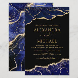 Budget Agate Navy Blue Gold Blue Wedding