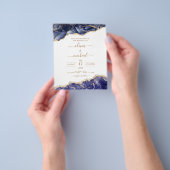 Budget Agate Navy Blue Gold Blue Wedding Flyer (Gruppe)