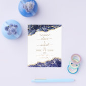 Budget Agate Navy Blue Gold Blue Wedding Flyer (Einzeln)