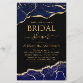 Budget Agate Navy Blue Gold Brautparty (Vorderseite)