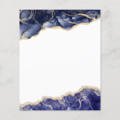 Budget Agate Navy Blue Gold Brautparty Flyer (Hinten)