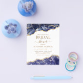 Budget Agate Navy Blue Gold Brautparty Flyer (Einzeln)