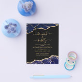 Budget Agate Navy Blue Gold Brunch & Bubbly Flyer (Einzeln)