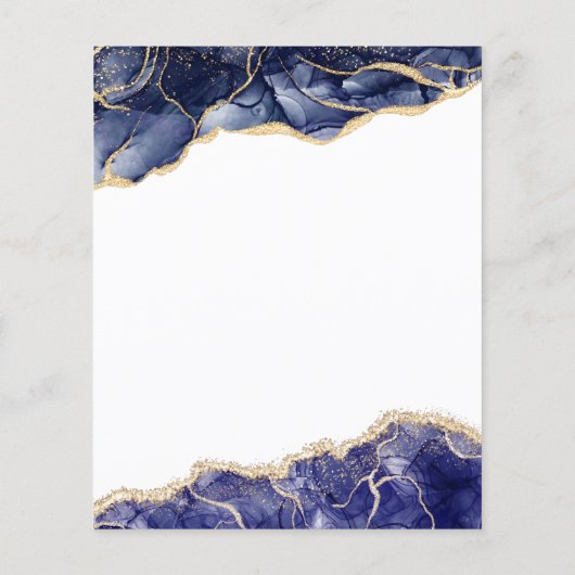 Budget Agate Navy Blue Gold Brunch & Bubbly Flyer (Hinten)