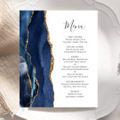 Budget Agate Navy Blue Gold Hochzeitmenü