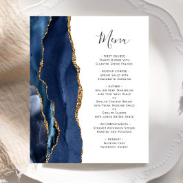 Budget Agate Navy Blue Gold Hochzeitmenü