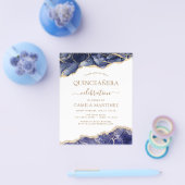 Budget Agate Navy Blue Quinceañera Gold Flyer (Einzeln)