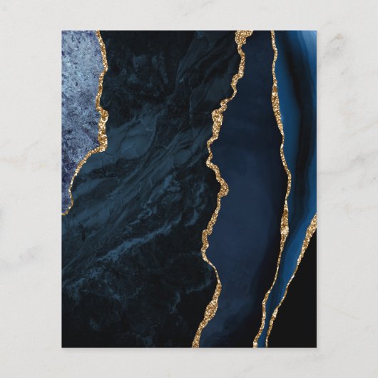 Budget Agate Navy Blue Wedding Save the Date (Rückseite)