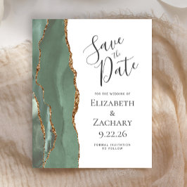 Budget Agate Sage Green Gold Save the Date