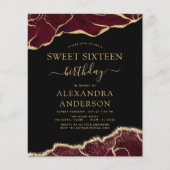 Budget Agate Sweet 16 Birthday Burgundy Gold (Vorderseite)