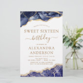 Budget Agate Sweet 16 Navy Blue Gold (Stehend Vorderseite)