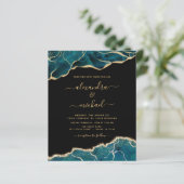 Budget Agate Turquoise Aquamarin Gold Hochzeit (Stehend Vorderseite)