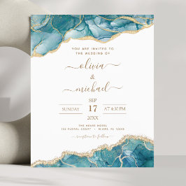 Budget Agate Turquoise Aquamarin Gold Hochzeit