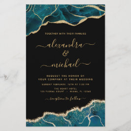 Budget Agate Turquoise Aquamarin Gold Hochzeit