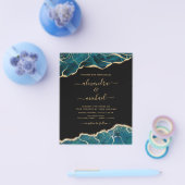 Budget Agate Turquoise Aquamarin Gold Hochzeit Flyer (Einzeln)