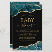 Budget Agate Turquoise Baby Dusche Aquamarin Gold (Vorne/Hinten)