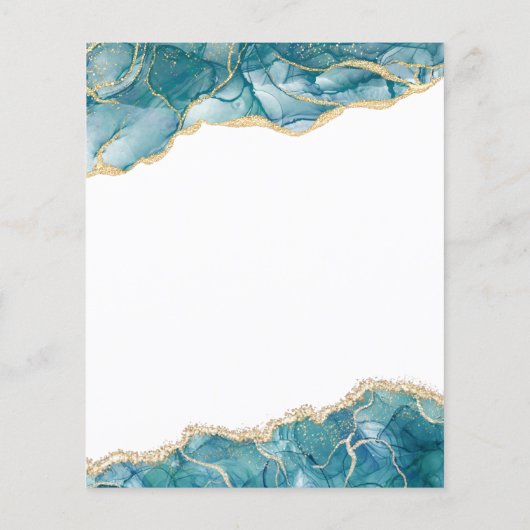Budget Agate Turquoise Birthday Party Aquamarin Go (Rückseite)