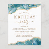 Budget Agate Turquoise Birthday Party Aquamarin Go (Vorderseite)