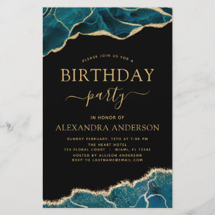 Budget Agate Turquoise Birthday Party Aquamarin Go