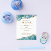 Budget Agate Turquoise Brautparty Aquamarin Gold Flyer (Einzeln)