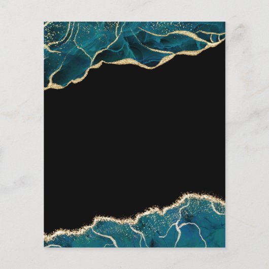 Budget Agate Turquoise Quinceañera Aquamarin Gold Flyer (Hinten)