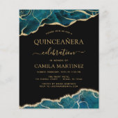 Budget Agate Turquoise Quinceañera Aquamarin Gold Flyer (Vorne)