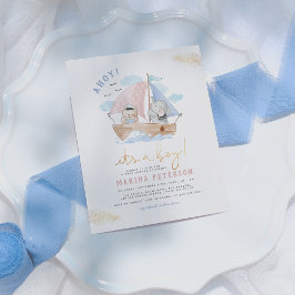 Budget Ahoy Elephant Sailor Baby Boy Baby Dusche