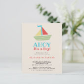 Budget Ahoy Es ist ein Baby-Dusche Einladung (Stehend Vorderseite)